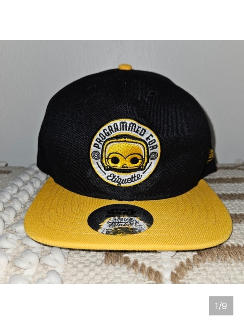 NEW! Funko Pop Star Wars Disney C-3PO Black Yellow Baseball Cap Hat Snapback NEW